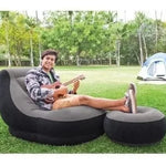 SOFA INFABLE CON REPOSAPIES PORTATIL