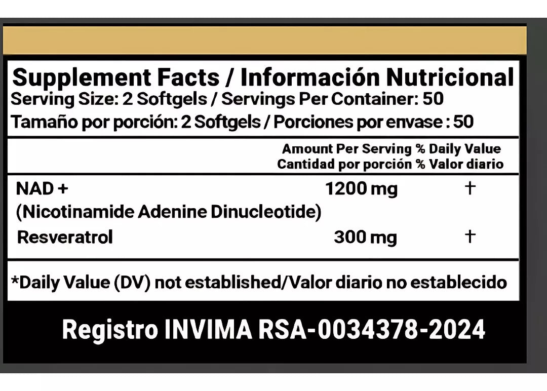 NAD resveratrolx 100 sofgels