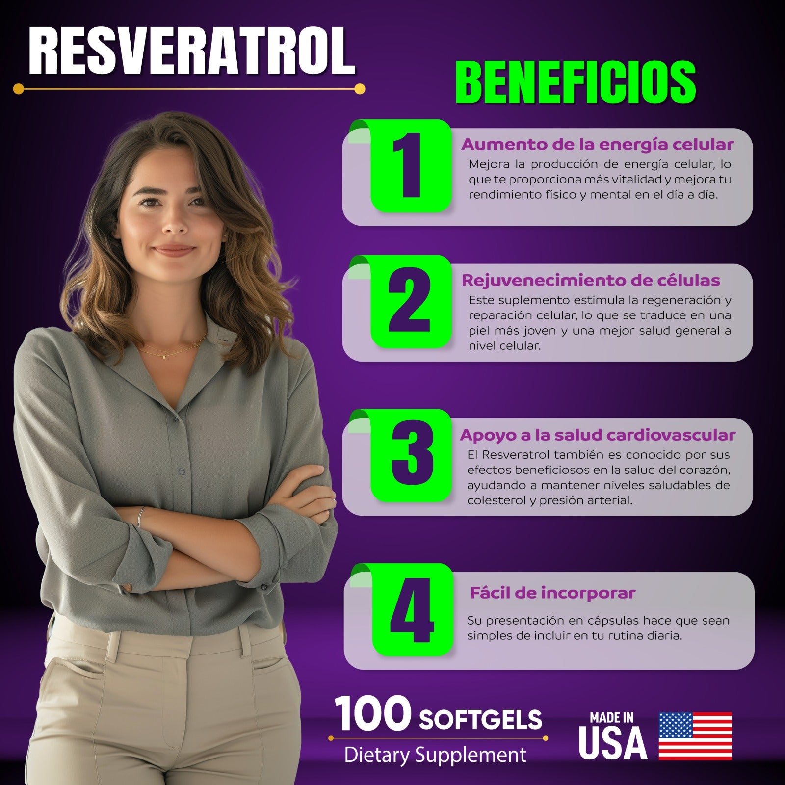 NAD+ RESVERATROL X 90 PERLAS